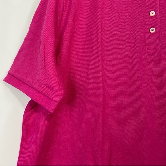 Lands’ End Women’s Plus Size Button Collared Polo Shirt Fuchsia Pink NWOT - Picture 3 of 8